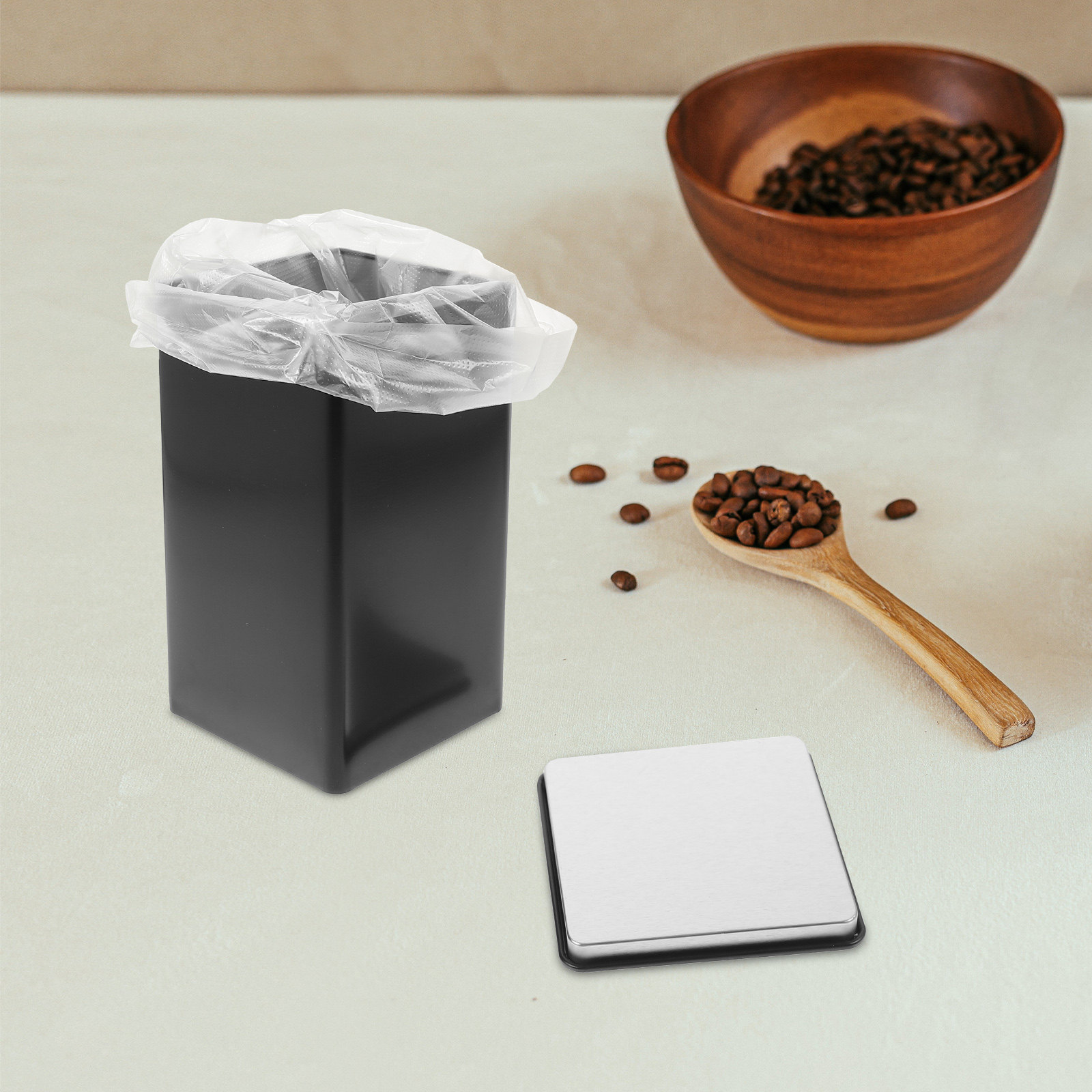 Coffee Tea Sugar - 4個入り、大口径のブリキ製保存容器、平らな蓋付き、お茶、コーヒー、砂糖の保存に最適、軽量で持ち運びやすい、茶葉の保存に。