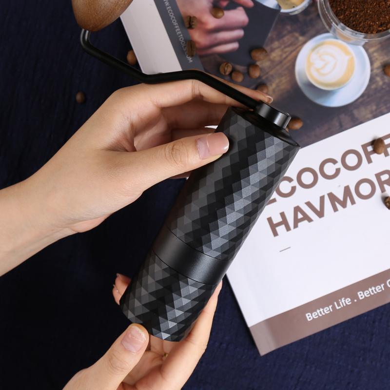Burr Hand Grinder - Havmore CNC加工プロ仕様調整可能ステンレス製ポータブル手動コーヒー豆グラインダー