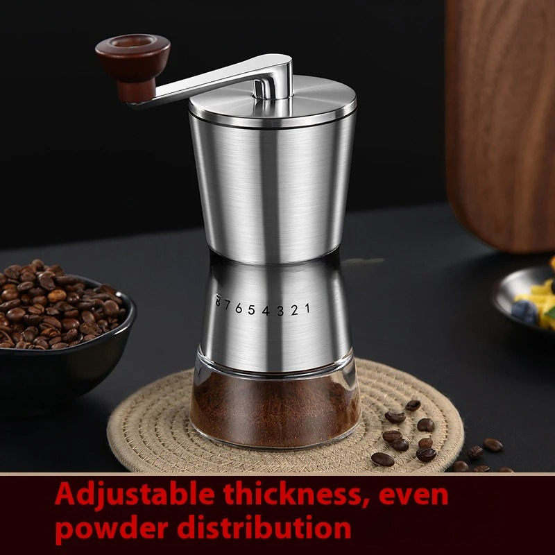 調整可能な家庭用ポータブルコーヒーグラインダー、手動コーヒー - Burr Hand Grinder のレビューと価格