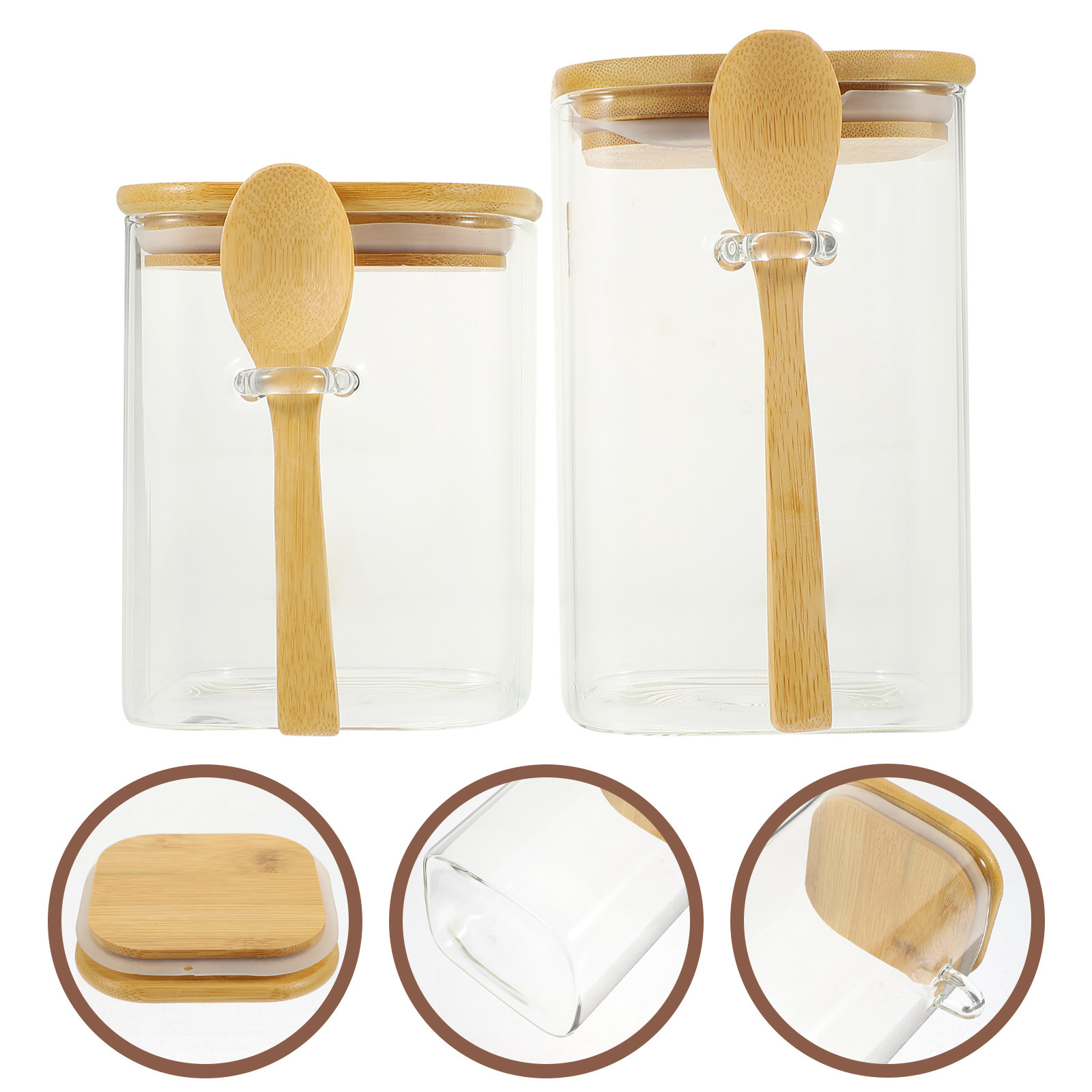 木製の底と密閉性の高い蓋が付いた、耐久性に優れたガラス製コー - Coffee Tea Sugar のレビューと価格