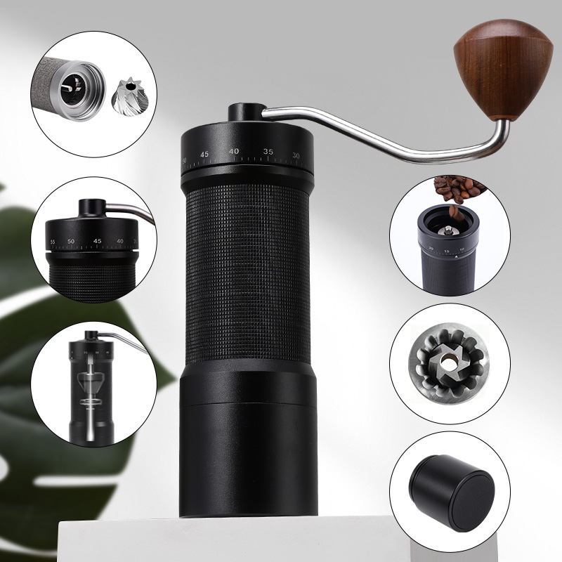磁気式手動コーヒーグラインダー、60段階調整機能付き、ステン - Burr Hand Grinder のレビューと価格